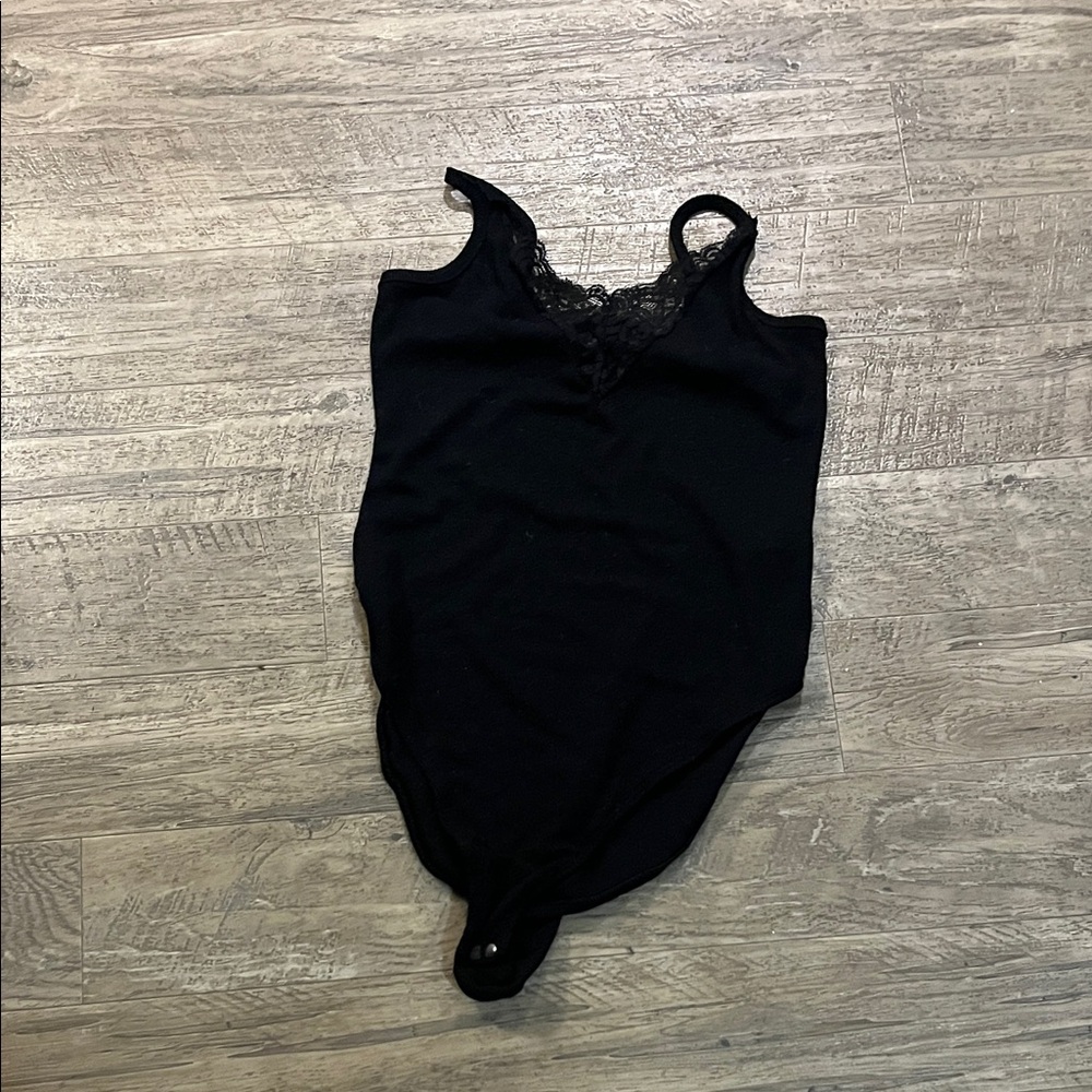 Derek Heart Black Lace V-Neck Bodysuit